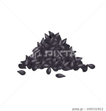 sesame seed black pile cartoon vector illustration 100532922