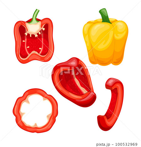 pepper red paprika food set cartoon vector illustration pepper red paprika food set cartoon vector illustration 100532969