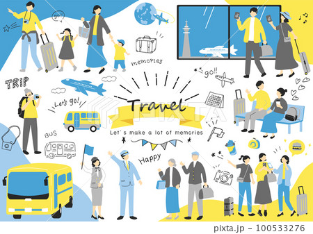旅行を楽しむ人達 100533276