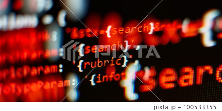 Computer source code programmer script developer.Code syntax on a computer screen 100533355