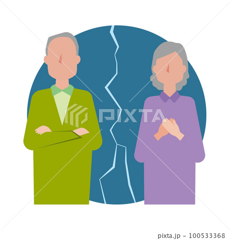 熟年離婚のイメージイラスト 熟年離婚のイメージイラスト 100533368