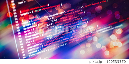 Computer source code programmer script developer.Code syntax on a computer screen 100533370