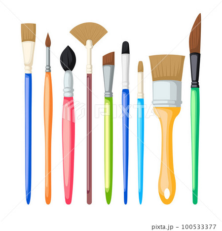 artist paint brush set cartoon vector illustration 100533377