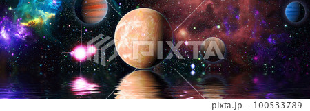 Planet reflected in water from space showing all they beauty. Extremely detailed image"Elements of this image furnished by NASA" Planet reflected in water from space showing all they beauty. Extremely detailed image"Elements of this image furnished by NASA" 100533789