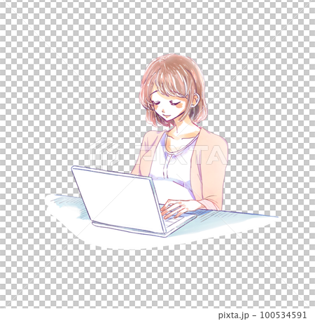 pregnant woman operating a computer pregnant woman operating a computer 100534591