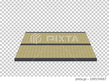 横に並べた二枚の日焼けした畳のイラスト 横に並べた二枚の日焼けした畳のイラスト 100534887