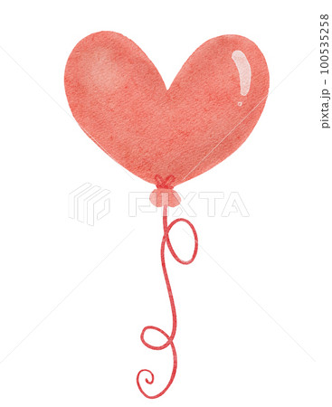 cute sweet whimsical watercolour heart shape balloons hand painting love valentine 100535258
