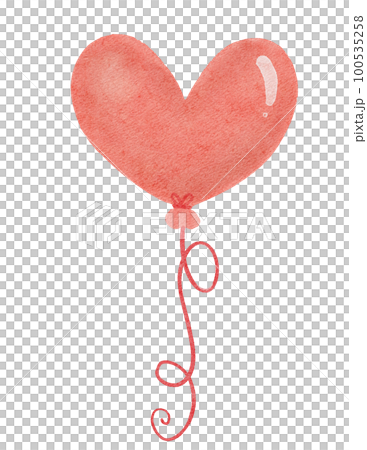 cute sweet whimsical watercolour heart shape balloons hand painting love valentine 100535258