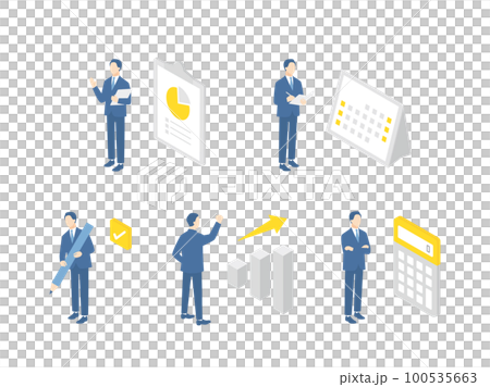 様々なビジネスシーンのアイソメトリックセット 100535663