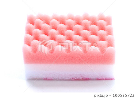 Cleaning kitchen dishwashing sponge. Copy space 100535722