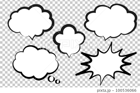 A set of simple speech bubbles with a thick pen touch 100536066