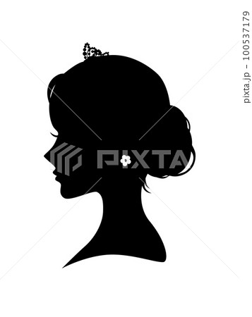 新婦の横顔シルエットのイラスト素材 [100537179] - PIXTA