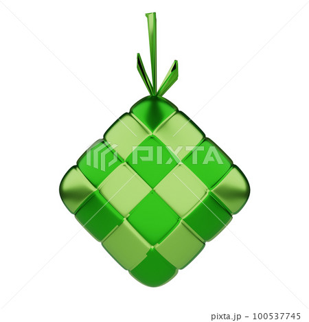 3d rendering of ketupat islamic food icon 3d rendering of ketupat islamic food icon 100537745