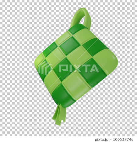 3d rendering of ketupat islamic food icon 100537746