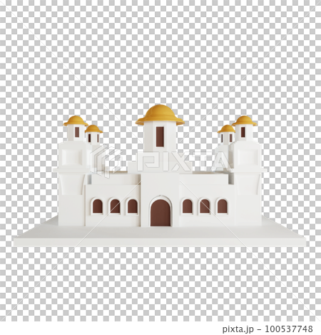 3d illustration of Islamic architectural mosque building 100537748