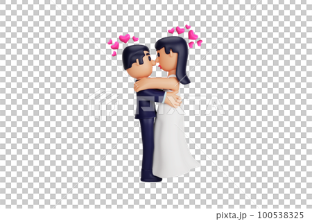 3d character romantic wedding couple moments 3d character romantic wedding couple moments 100538325