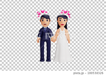 3d character romantic wedding couple moments 3d character romantic wedding couple moments 100538326