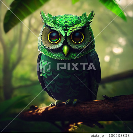 Green-Black Owl Tatto | Owl artwork, Owl illustration, Owl wallpaper