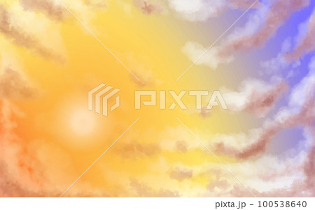 夕空と雲と太陽の輝き11 広がる雲 夕空と雲と太陽の輝き11 広がる雲 100538640
