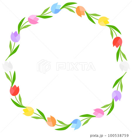 チューリップの円形フレーム 100538759
