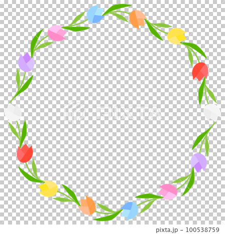circular frame of tulips 100538759