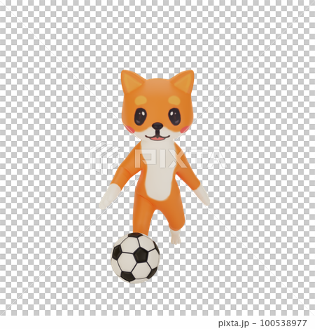3d rendering of character corgi playing soccer 3d rendering of character corgi playing soccer 100538977