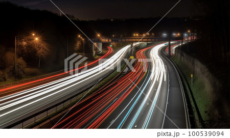 The Vibrant Energy of Cities: Night timelapse cityscape lights with Traffic Trails 100539094