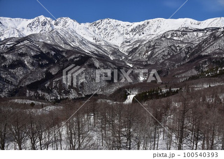 早春3月 白馬岩岳から見る 後立山連峰 早春3月 白馬岩岳から見る 後立山連峰 100540393
