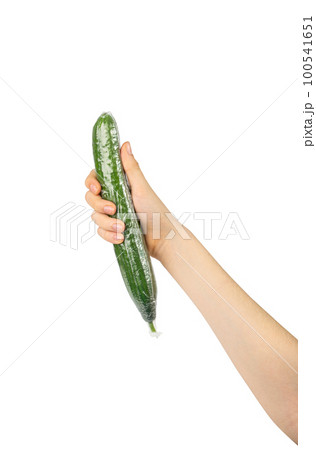 Plastic Wrapped Cucumber, Vegetable in Film Packaging, Film Wrap Food, Eat Plastic Concept 100541651