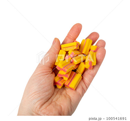 Chewing Gum Isolated, Fruit Bubble Gum Set, Pink Bubblegum on White Background 100541691