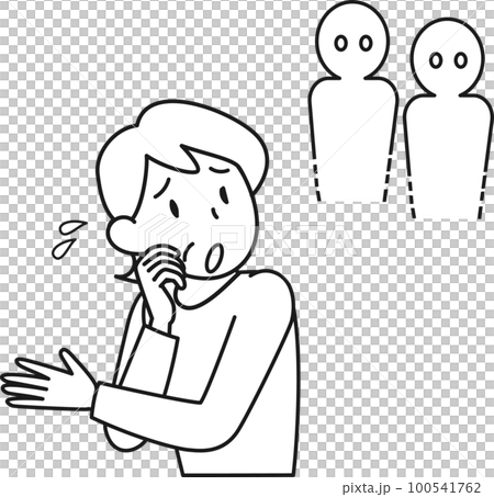 幻覚が見えて戸惑うシニア女性の上半身 幻覚が見えて戸惑うシニア女性の上半身 100541762