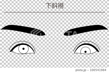 医療イラスト、眼病・斜視 上斜視の図解線画イラスト 医療イラスト、眼病・斜視 上斜視の図解線画イラスト 100541984
