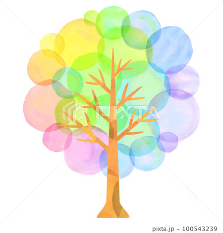 絵画】『SerenaArt』 Rainbow Tree「虹の木」 レインボー・トリー