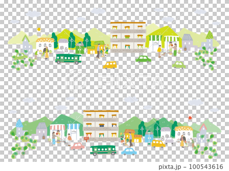 街並みのイラスト 100543616