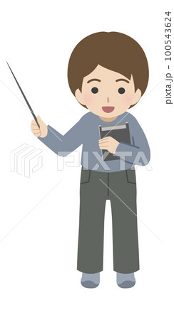 解説する若い男性 私服 解説する若い男性 私服 100543624