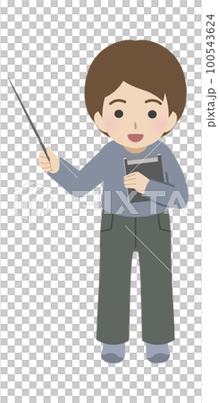 解説する若い男性 私服 解説する若い男性 私服 100543624