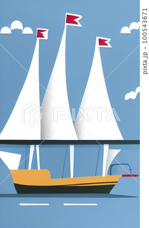 sailboat on the sea sailboat on the sea 100543671