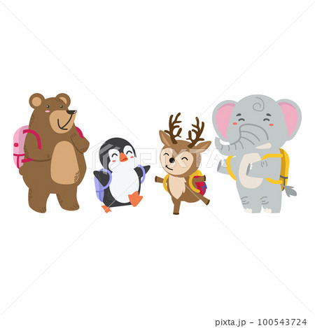 Happy animals  going to school set 100543724