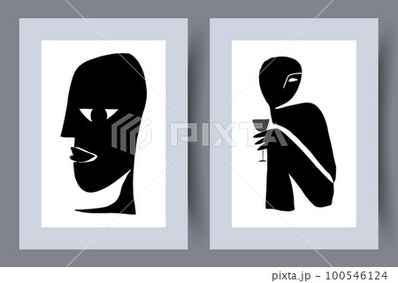 Portrait face aesthetic human wall art print 100546124