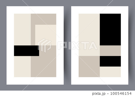 Abstract geometry rectangular figures wall art print 100546154