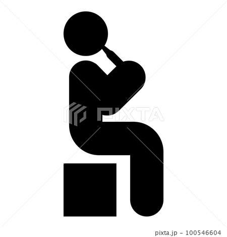 Man drinking alcohol from bottle of beer wine drunk people concept stick use beverage drunkard booze sit on box icon black color vector illustration image flat style Man drinking alcohol from bottle of beer wine drunk people concept stick use beverage drunkard booze sit on box icon black color vector illustration image flat style 100546604