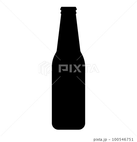 Bottle beer with glass icon black color vector illustration image flat style 100546751