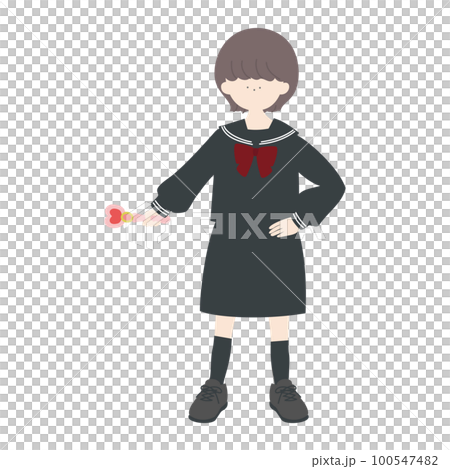 Sailor suit short cut girl makeover play play no line painting 100547482