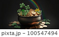 Pot with gold. generative Ai image 100547494