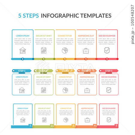 Infographic Templates with Five Steps 100548207