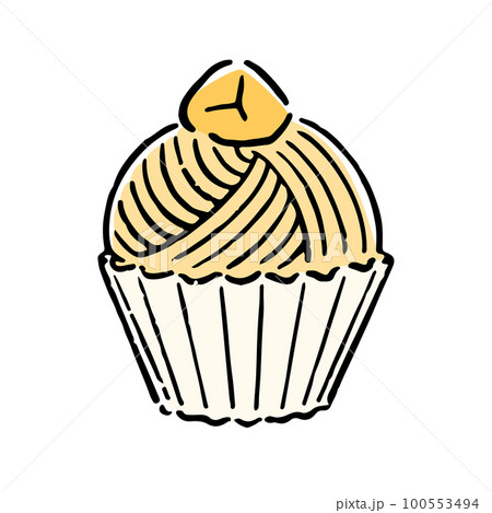 手描きのモンブランイラスト 100553494