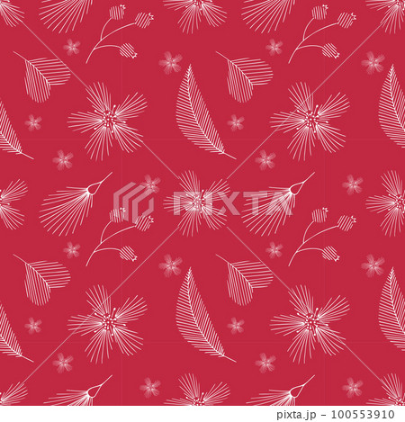 Doodle flowers pattern Viva Magenta color of the year 2023. Doodle flowers pattern Viva Magenta color of the year 2023. 100553910