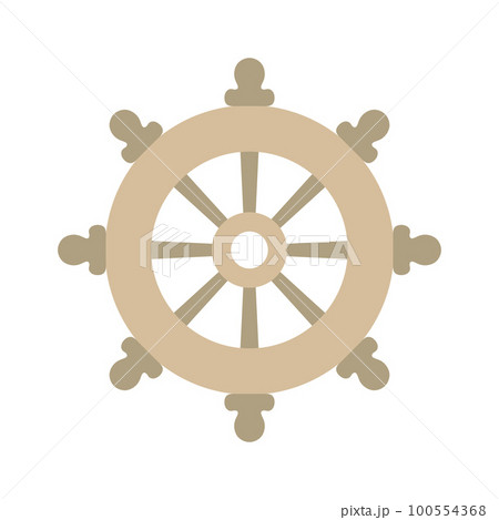 flat vector illustration of navigation ship wheel isolated 100554368