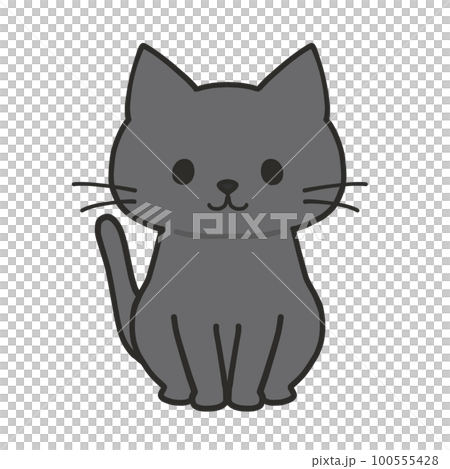 おすわりする黒猫 100555428