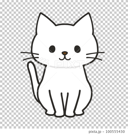 おすわりする白猫 100555430